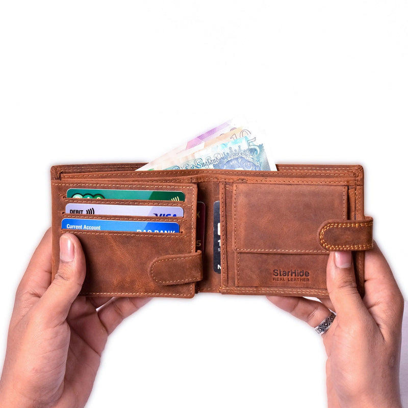 Men's Wallet, Wallets for Men UK Genuine Leather RFID Blocking Wallet Mens,  Credit Card Holder Bifold Wallet with Zip Coin Pocket for Men, with Gift  Box, Black : : Fashion