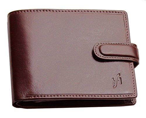 Men Designer RFID Real Leather Wallet with Zip Coin Pocket, ID Window 1180  Black